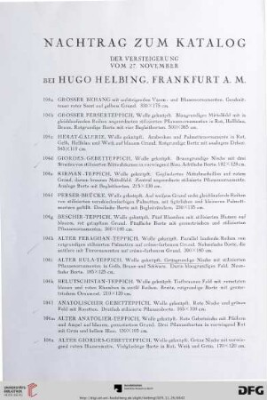 Nachtrag zum Katalog