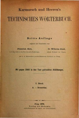 Karmarsch und Heeren's Technisches Wörterbuch. 1