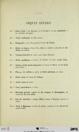 Objets divers (Nr. 22-44)