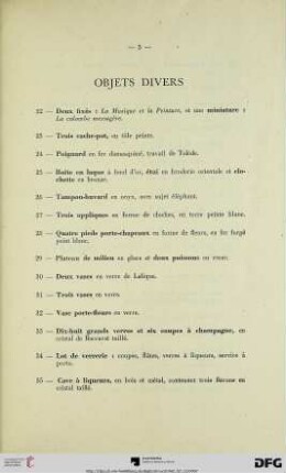 Objets divers (Nr. 22-44)