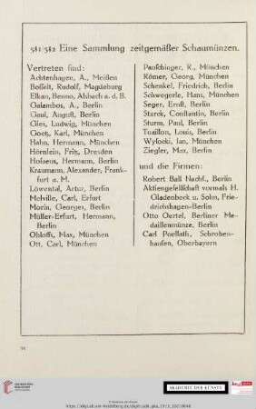Eine Sammlung zeitgemäßer Schaumünzen