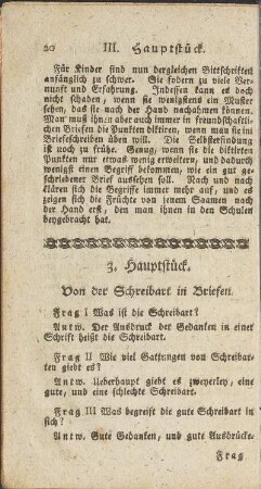 3. Hauptstück. Von der Schreibart in Briefen