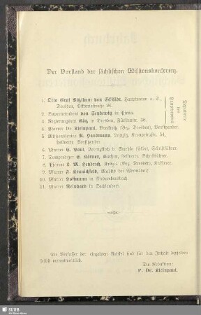 Der Vorstand der sächsischen Missionskonferenz