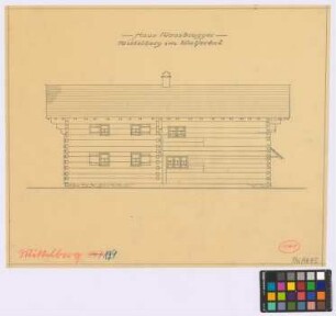 Mittelberg (Kleinwalsertal, [Landkreis Sonthofen]): Hof Moosbrugger. Haupthaus (Seiten-Ansicht)