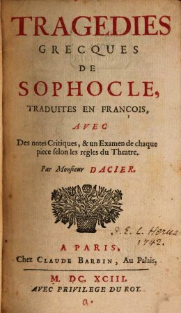 Tragédies Grecques De Sophocle