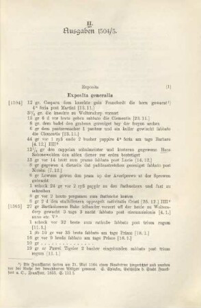 II. Ausgaben 1504/5