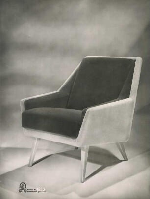 Sessel Modell 1550 der Carl Straub, Goldfeder-Polstermöbelfabrik