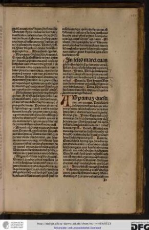 In festo Marci evangeliste est evangelium Ego sum vitis vera etc. Joh. xv, circa quod possunt disputari sequentes questiones...
