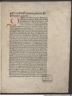 De potestate Romani pontificis et generalis concilii