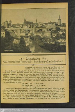 Bautzen. Geschichtlicher Rückblick. Rundgang durch die Stadt