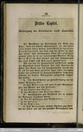 Drittes Capitel. Verfertigung der Seilerwaaren durch Handarbeit