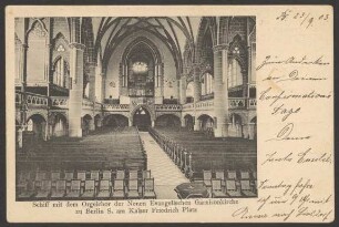 Ansichtskarte Orgelchor der "Neuen Evangelischen Garnisonkirche"