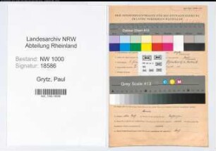 Entnazifizierung Paul Grytz, geb. 03.06.1906 (Polizeibeamter)