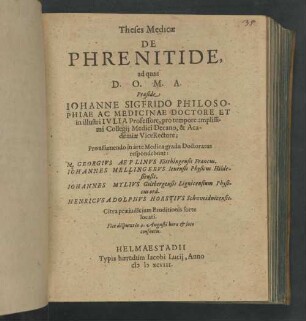 Theses Medicae De Phrenitide