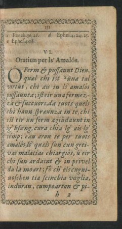 VI. Oratiun per ls' Amalos.