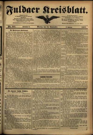 Ausgabe vom Montag, den 16. September 1907.