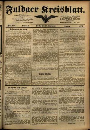Ausgabe vom Montag, den 16. September 1907.