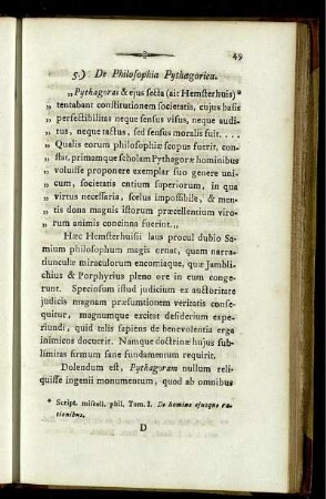5.) De Philosophia Pythagorica