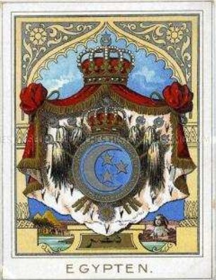 Postkarte mit Wappen von Ägypten