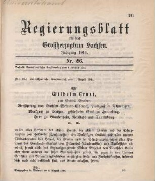 Nr. 95: Landesherrlicher Gnadenerlaß