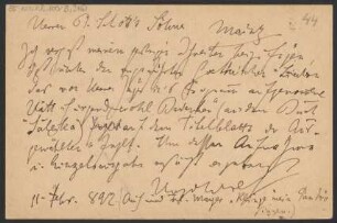 Brief an B. Schott's Söhne : 11.02.1892