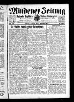 Mindener Zeitung : nationales Tageblatt für Minden u. Nachbargebiete : General-Anzeiger für den nördl. Reg.-Bezirk Minden