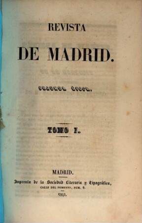 Revista de Madrid. 1. 1843