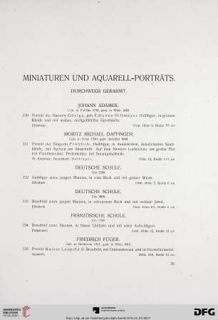 Miniaturen und Aquarell-Porträts (Nr. 330-349)
