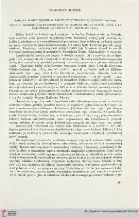 4: Badania archeologiczne w kaplicy Świętokrzyskiej w latach 1972 - 1973