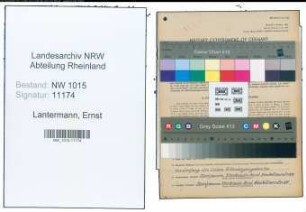 Entnazifizierung Ernst Lantermann , geb. 10.09.1908 (Maler)