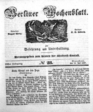 No. 28, Sonnabend, den 15. Juli 1837.