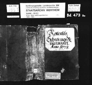 Rothenfelser Schatzungsbelag, renoviert anno 1678