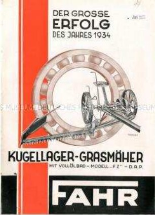 Grasmäher mit Kugellager
