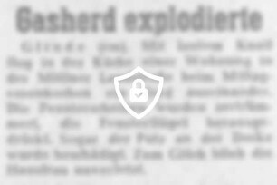 Gasherd explodierte