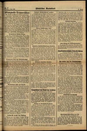 Zweite Ausgabe vom Montag, den 05. Juni 1939.
