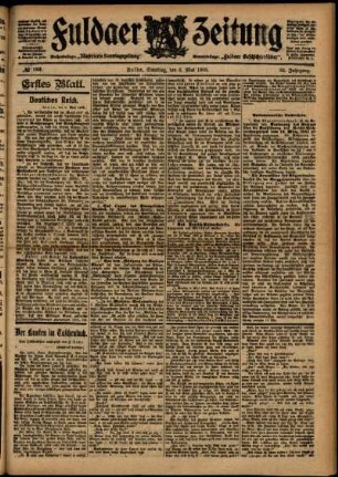 Erste Ausgabe vom Samstag, den 06. Mai 1905.