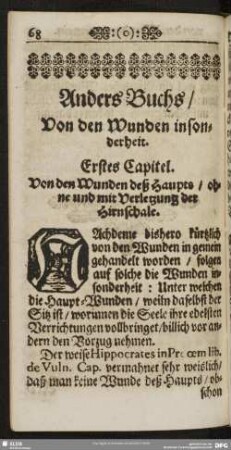 Anders Buch, Von den Wunden insonderheit