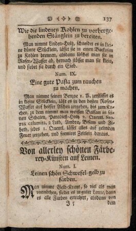 Von allerley schönen Färberey-Künsten auf Leinen.