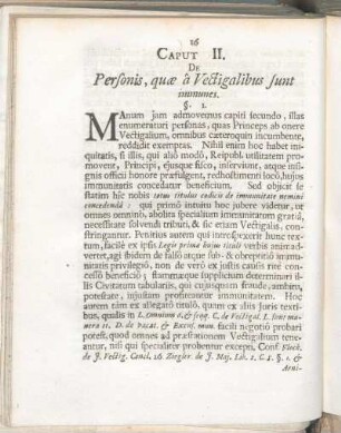 Caput II. De Personis, quæ â Vectigalibus sunt immunes.