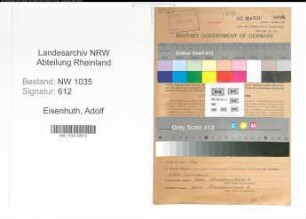 Entnazifizierung Adolf Eisenhuth , geb. 03.09.1899 (Angestellter)