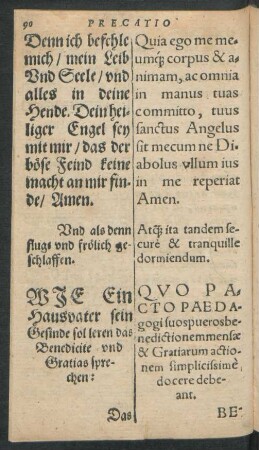 Wie Ein Hausvater sein Gesinde sol leren das Benedicite und Gratias sprechen ...