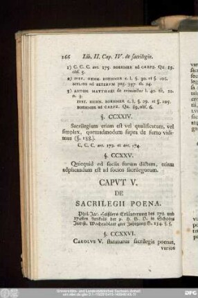 Caput V. De Sacrilegii Poena.