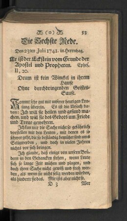 Die Sechste Rede.