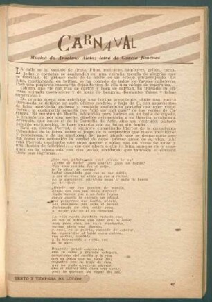 Carnaval : Música de Anselmo Aieta, letra de García Jiménez