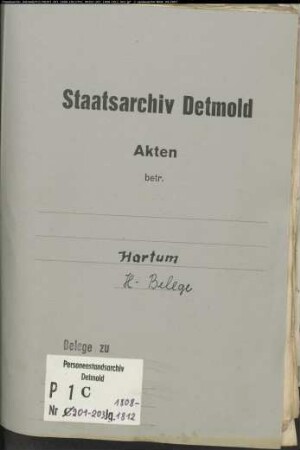 Belegakten zum Heiratsregister der evangelischen Gemeinde Hartum, Kreis Minden (1808-1812)