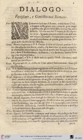 Dialogo Forestiere, e Gentilhuomo Romano