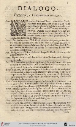 Dialogo Forestiere, e Gentilhuomo Romano