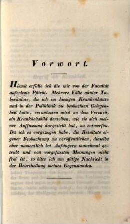 Zur Lehre von tuberculosis acuta