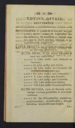 Totius operis delineatio.