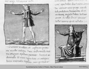Matteo Palmieri: Città di Vita : Folio mit Text und der Darstellung zweier Sternbilder